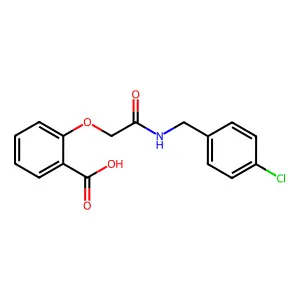 2-[2-[(4-Chlorophenyl)methylamino]-2-oxoethoxy]benzoic acid structure