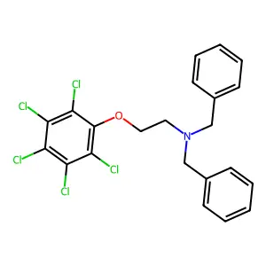 N,N-dibenzyl-2-(2,3,4,5,6-pentachlorophenoxy)ethanamine structure
