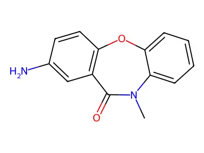 2-Amino-10-methyl-dibenz(b,f)(1,4)oxazepin-11-(10H)-one structure