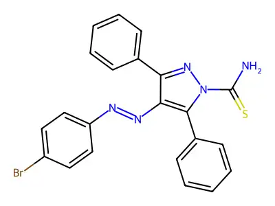 4-[(4-Bromophenyl)diazenyl]-3,5-diphenylpyrazole-1-carbothioamide structure