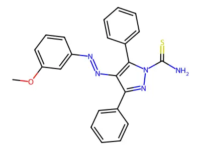 4-[(3-Methoxyphenyl)diazenyl]-3,5-diphenylpyrazole-1-carbothioamide structure