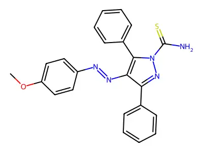 4-[(4-Methoxyphenyl)diazenyl]-3,5-diphenylpyrazole-1-carbothioamide structure