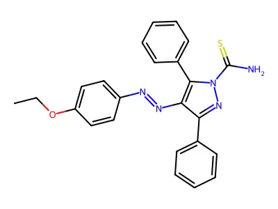 4-[(4-Ethoxyphenyl)diazenyl]-3,5-diphenylpyrazole-1-carbothioamide structure