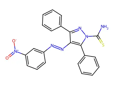 4-[(3-Nitrophenyl)diazenyl]-3,5-diphenylpyrazole-1-carbothioamide structure