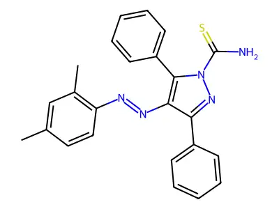 4-[(2,4-Dimethylphenyl)diazenyl]-3,5-diphenylpyrazole-1-carbothioamide structure