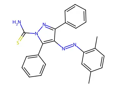 4-[(2,5-Dimethylphenyl)diazenyl]-3,5-diphenylpyrazole-1-carbothioamide structure