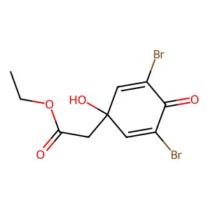 3,5-Dibromo-1-hydroxy-4-oxo-2,5-cyclohexadien-1-ethylacetate structure