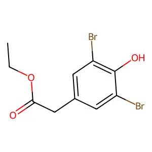 Benzeneacetic acid, 3,5-dibromo-4-hydroxy-, ethyl ester structure