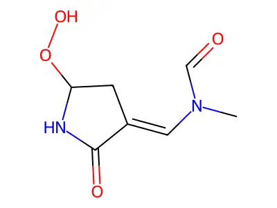 N-[(5-hydroperoxy-2-oxopyrrolidin-3-ylidene)methyl]-N-methylformamide structure