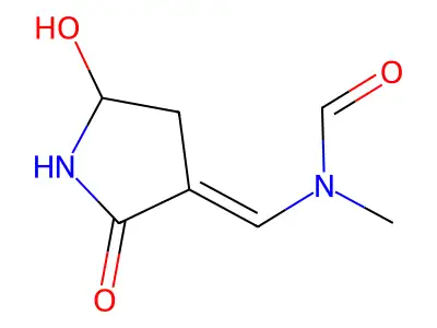 N-[(5-hydroxy-2-oxopyrrolidin-3-ylidene)methyl]-N-methylformamide structure
