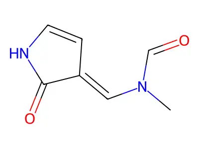 N-methyl-N-[(2-oxo-1H-pyrrol-3-ylidene)methyl]formamide structure