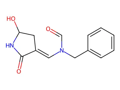 N-benzyl-N-[(5-hydroxy-2-oxopyrrolidin-3-ylidene)methyl]formamide structure