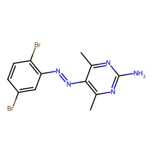 5-[(e)-(2,5-Dibromophenyl)diazenyl]-4,6-dimethylpyrimidin-2-amine structure
