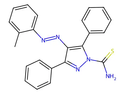 4-[(2-Methylphenyl)diazenyl]-3,5-diphenylpyrazole-1-carbothioamide structure