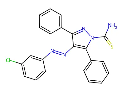 4-[(3-Chlorophenyl)diazenyl]-3,5-diphenylpyrazole-1-carbothioamide structure