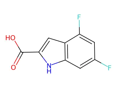 4,6-difluoro-1H-indole-2-carboxylic acid structure