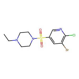 3-Bromo-2-chloro-5-(4-ethylpiperazin-1-ylsulfonyl)pyridine structure