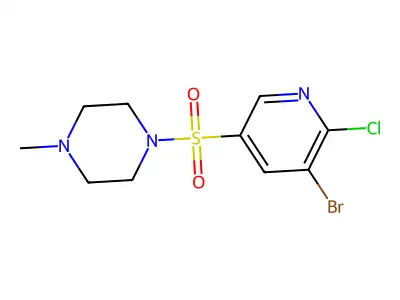1-[(5-Bromo-6-chloropyridin-3-yl)sulfonyl]-4-methylpiperazine structure