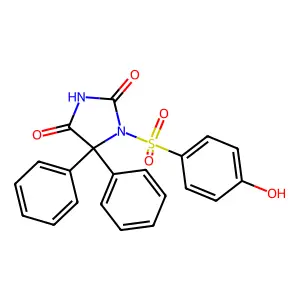 1-(P-OH-Benzenesulfonyl)5,5-diphenylhydantoin structure