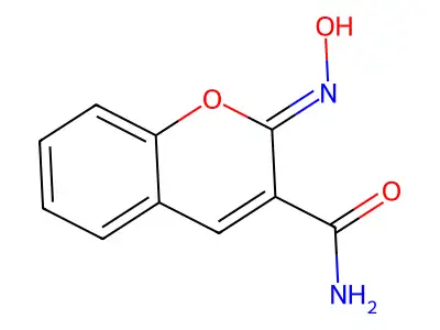 (2E)-2-hydroxyiminochromene-3-carboxamide structure
