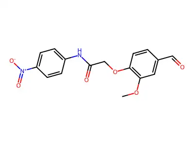 2-(4-formyl-2-methoxyphenoxy)-N-(4-nitrophenyl)acetamide structure