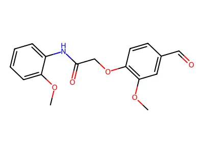 2-(4-formyl-2-methoxyphenoxy)-N-(2-methoxyphenyl)acetamide structure