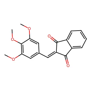 2-[(3,4,5-trimethoxyphenyl)methylidene]-2,3-dihydro-1H-indene-1,3-dione structure