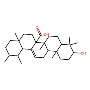 3-Hydroxyurs-12-en-27-oic acid structure