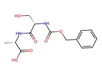 2-[[3-Hydroxy-2-(phenylmethoxycarbonylamino)propanoyl]amino]propanoic acid structure