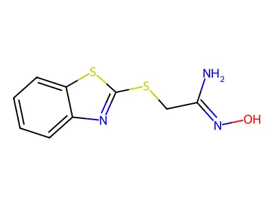 2-(1,3-benzothiazol-2-ylsulfanyl)-N'-hydroxyethanimidamide structure