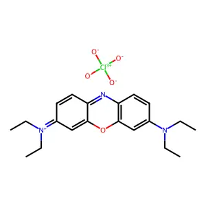 Phenoxazin-5-ium, 3,7-bis(diethylamino)-, perchlorate structure