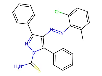4-[(2-Chloro-6-methylphenyl)diazenyl]-3,5-diphenylpyrazole-1-carbothioamide structure