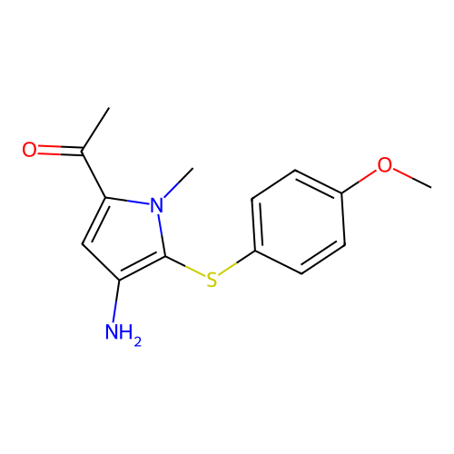 1-[4-Amino-5-(4-methoxyphenyl)sulfanyl-1-methylpyrrol-2-yl]ethanone structure