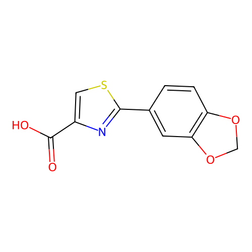 2-(2H-1,3-benzodioxol-5-yl)-1,3-thiazole-4-carboxylic acid structure