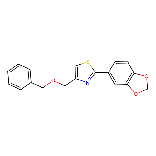 2-(1,3-Benzodioxol-5-yl)-4-[(phenylmethoxy)methyl]thiazole structure