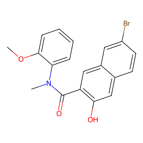 7-bromo-3-hydroxy-N-(2-methoxyphenyl)-N-methylnaphthalene-2-carboxamide structure