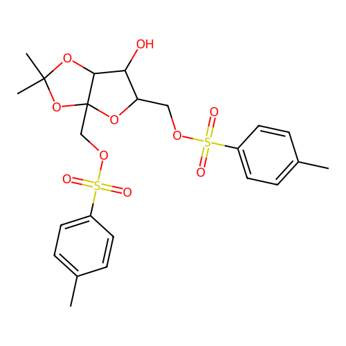 1,6-Di-O-tosyl-2,3-O-isopropylidene-a-L-sorbofuranose structure