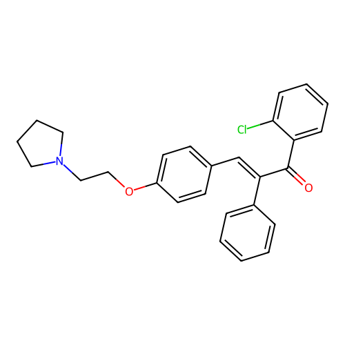 2-Chloro-alpha-phenyl-4'-(2-(1-pyrrolidinyl)ethoxy)chalcone structure