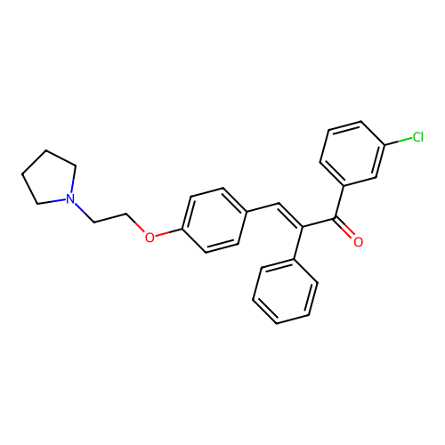 Acrylophenone, 3'-chloro-2,3-diphenyl-4'-(2-(1-pyrrolidinyl)ethoxy)- structure