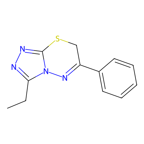 3-ethyl-6-phenyl-7H-[1,2,4]triazolo[3,4-b][1,3,4]thiadiazine structure