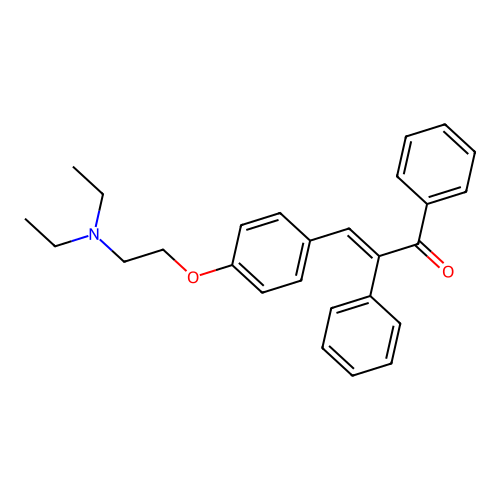 3-(p-(2-(Diethylamino)ethoxy)phenyl)-2-phenylacrylophenone structure