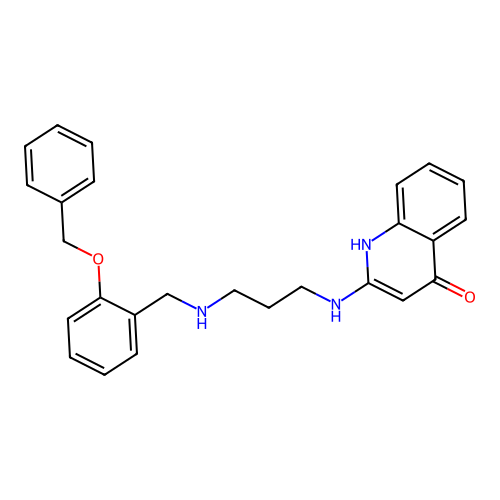 2-(3-(2-(Benzyloxy)benzylamino)propylamino)quinolin-4(1h)-one structure