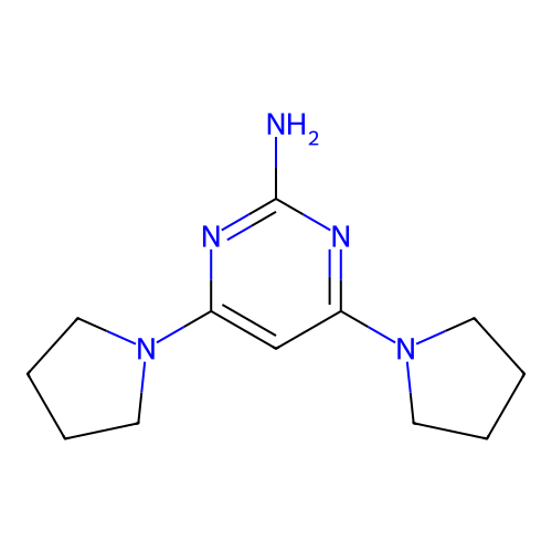 2-Amino-4,6-bis(n-pyrrolidino)pyrimidine structure