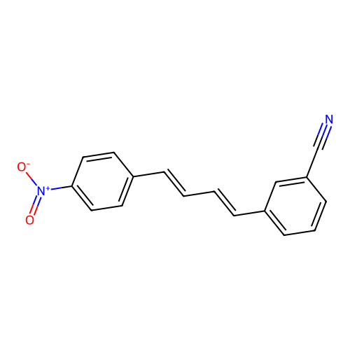 3-[(1E,3E)-4-(4-nitrophenyl)buta-1,3-dienyl]benzonitrile structure