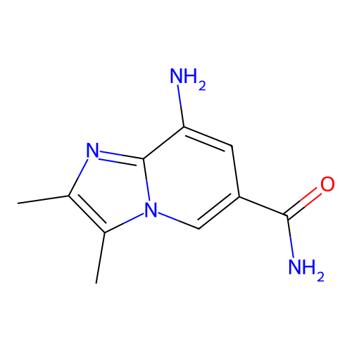 8-Amino-2,3-dimethylimidazo[1,2-a]pyridine-6-carboxamide structure
