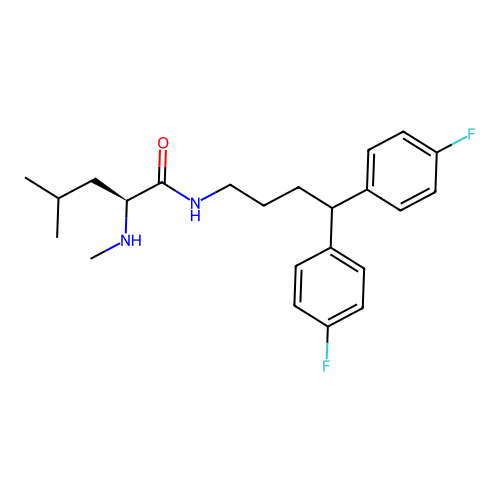 (2S)-N-[4,4-bis(4-fluorophenyl)butyl]-4-methyl-2-(methylamino)pentanamide structure