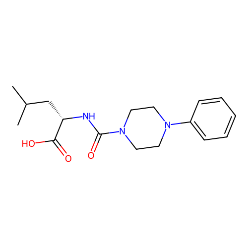 N-(4-phenylpiperazine-1-carbonyl)-L-leucine structure
