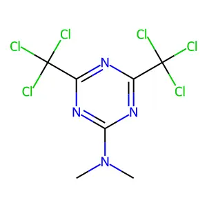 1,3,5-Triazin-2-amine, N,N-dimethyl-4,6-bis(trichloromethyl)- structure