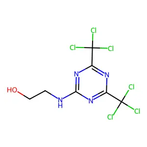 2-[[4,6-Bis(trichloromethyl)-1,3,5-triazin-2-yl]amino]ethanol structure