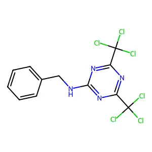 1,3,5-Triazin-2-amine, N-(phenylmethyl)-4,6-bis(trichloromethyl)- structure